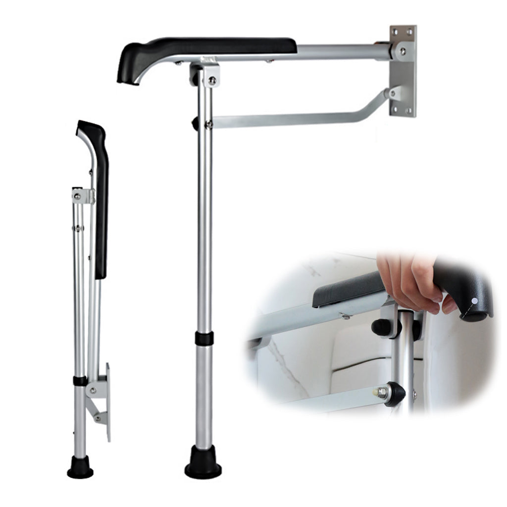 HANNEA Safety Grab Bar Toilet Handrail Folding Toilet Assistance Handle for Elders, 268lbs Loading Capacity Rugged Aluminum Alloy Toilet Handrail with Adjustable Height (Before Final Installation) HANNEA Safety Grab Bar Toilet Handrail Folding Toilet Assistance Handle for Elders, 268lbs Loading Capacity Rugged Aluminum Alloy Toilet Handrail with Adjustable Height (Before Final Installation)